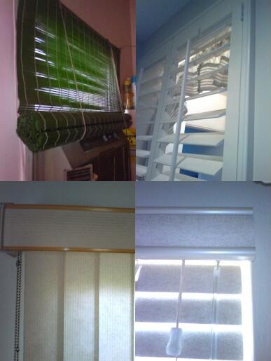 Various types of window blinds; image courtesy Chuck Marean